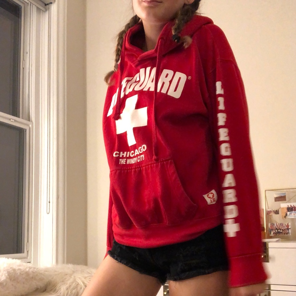 Red Chicago Lifeguard Hoodie